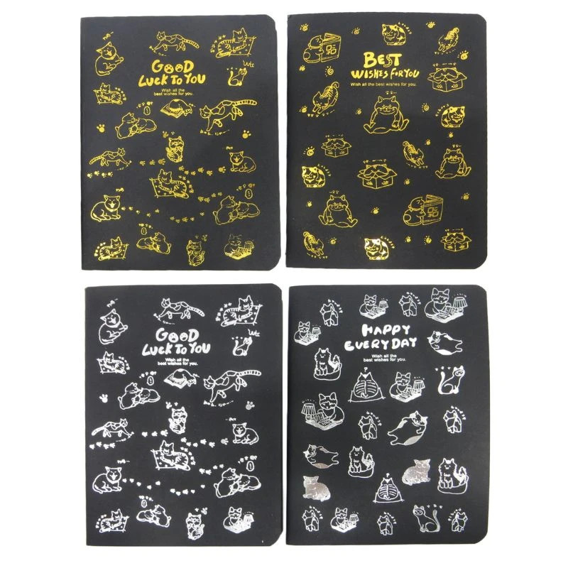 Скетчбук А6 "Коти" чорні аркуші